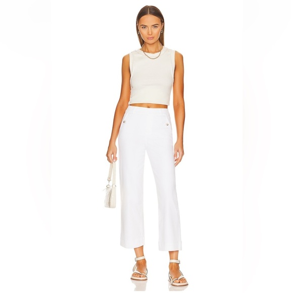 Spanx Stretch Twill Cropped Wide Leg Pant in Bright White 1X NWT - Picture 1 of 6